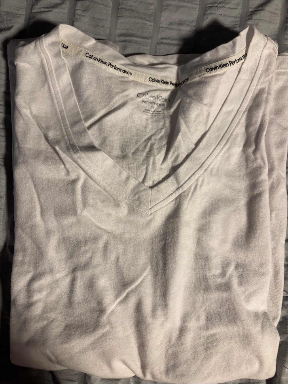 Calvin Klein White V-Neck Performance Tee